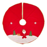 Pie De Árbol Navideño Fieltro 75cm Circular Decoración