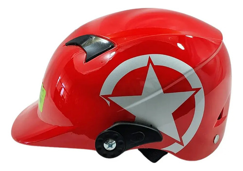 Casco Infantil Moto Media Cachucha Estrella Abs Protección