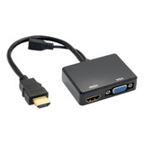 Jser Hdmi A Vga Y Hdmi Divisor Hembra Con Adaptador De Conve