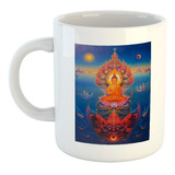 Taza De Ceramica Buda Mantra Meditacion Yoga Sol Mar