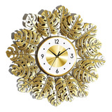 Gold Wall Clock, Non Ticking, Large Quiet Battery Decorative