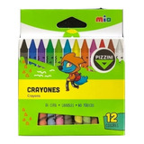 Crayones De Cera Pizzini Cortos X 12 Colores
