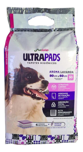 Tapete Higiênico Para Cães Aromatizante Lavanda 80x60 30un