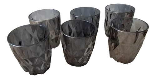 Vasos De Vidrio Trabajado Color Premium Set X 6