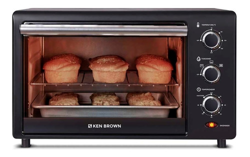 Horno Eléctrico Ken Brown Kb-1900 Capacidad 19 Lt 1300 Watts Color Negro