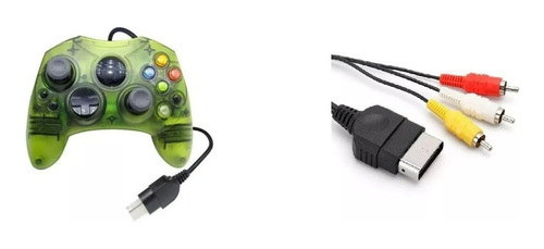 Pack Control Para Xbox Clásico Y Cable De Audio Y Video