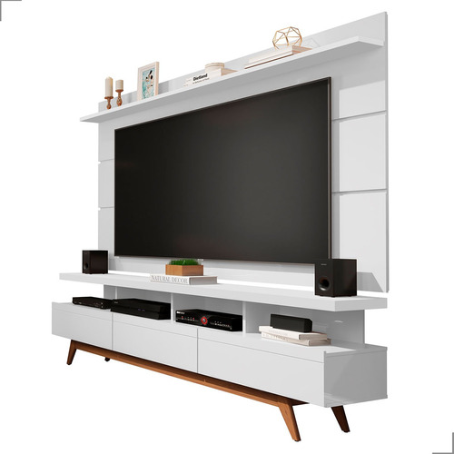 Rack Com Painel Para Sala Vivare Wood 1.8 Tv 72 Pol. - 3 Gav