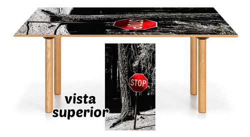 Vinilo Para Mesa Stop Pare Cartel Señal Transito Deco M5