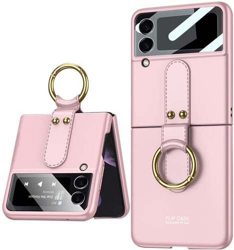 Funda Color Rosa Para Samsung Galaxy Z Flip 3 5g +protector 