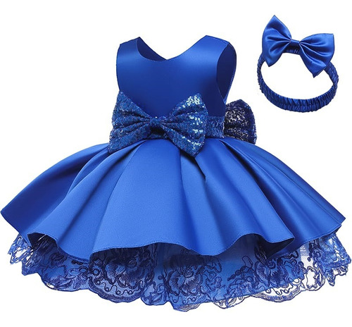 Lindo Vestido Elegante Princesa Azul Para Niñas Hasta 4 Años