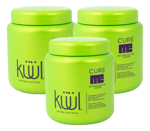 Kit Tratamiento Kuul Reconstructor 1kg Cabello Dañado 3pz