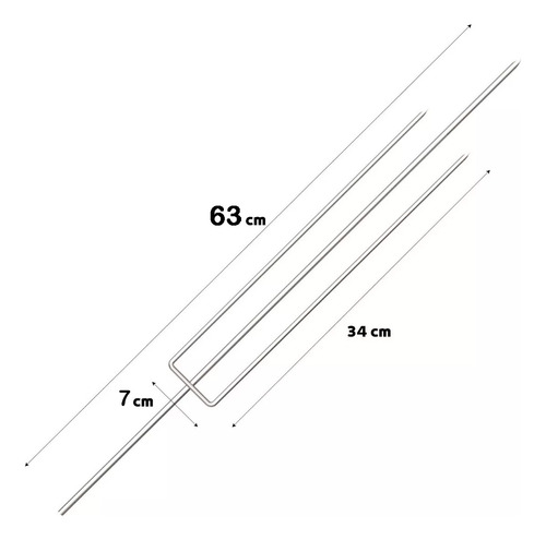 Tridente Para Espeto Giratório Elétrico Aço Inox