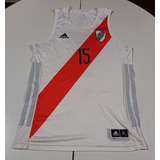 Camiseta Básquet River 2022 Blanca #15, Talle Xl