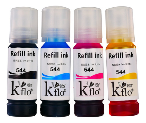 Kit 4 Tinta Marca Kflo® T544 L1250 Alta Calidad