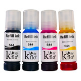 Kit 4 Tinta Marca Kflo® T544 L1250 Alta Calidad