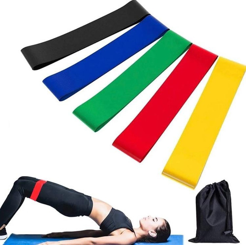 Kit 5 Bandas Elásticas Resistencia Para Deporte En Gym, Casa