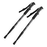 Bastones Trekking Antishock Recto De Aluminio Telescopico Color Negro