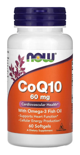 Coenzima Coq10 60mg E Omega-3 Now Foods 60soft Importado