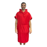 Poncho Cambiador Salida De Baño Surf Deportes Rojo