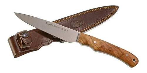 Cuchillo Muela Criollo 14 Madera Olivo Funda España Caza C Color Plateado