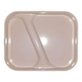 Plato De 2 Divisiones Melamina  De 18.9 X 15.4 Cm 12 Pzs