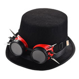 Retro Goth Steampunk Top Goggles Cosplay Costume Hat Para