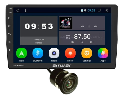 Radio Auto Aiwa Con Pantalla Slim Hd 9  Android 10 32gb + 2gb Wifi Gps Aw-a900bs