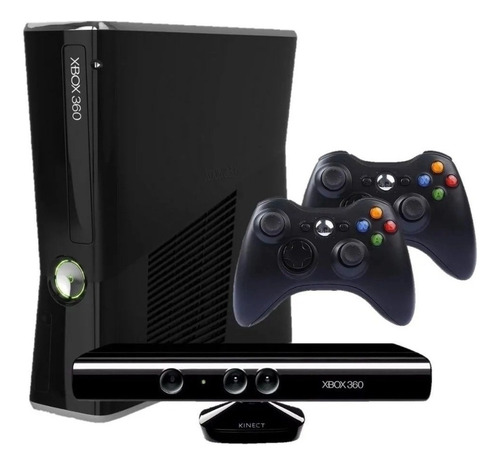 Xbox 360 Desbloq 2 Controles 30 Jogos Hd 250gb Kinect