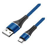 Cable Usb A Micro Usb 2a 1,2m Strong Series Azul Netmak