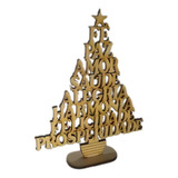 100 Lembrancinha Brinde Arvore Natal Palavras Mdf Cru 12cm