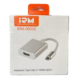 Cable Adaptador Tipo C A Hdmi Usb C 3.1 Aluminio Macbook