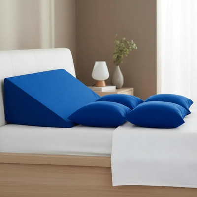 Almohada Cuña Anti Reflujo De Espuma Cuña Grande Respaldo Azul