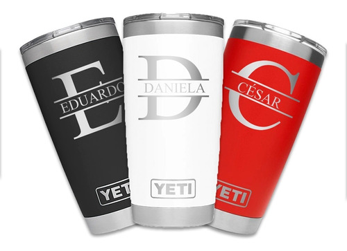 Termo Yeti 20 Oz Inicial Nombre Personalizado Grabado Laser