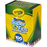 100 Crayola Super Tips Washable Markers Plumones
