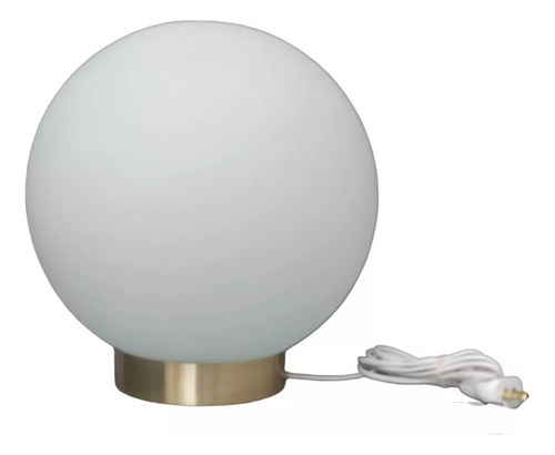 Lampara Globo Esfera Vidrio Blanco Satinado Ø25 Base Metal 