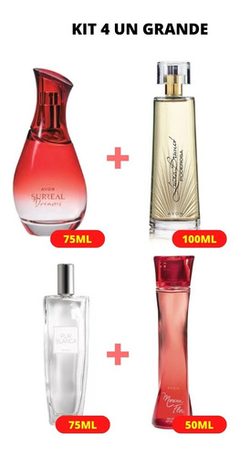 Perfume Feminino Kit Com 4 Unds 50 Ml Cada