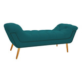 Recamier Estofado Veneza 195 Cm King Size Sued Azul Turquesa