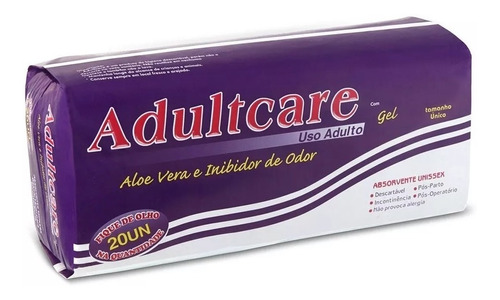 Absorvente Geriátrico Adultcare Unissex - Kit 6 Pct C/20
