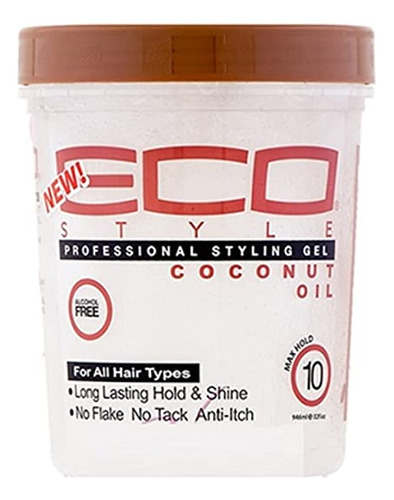 Eco Style Gel Aceite De Coco, 32 Onzas