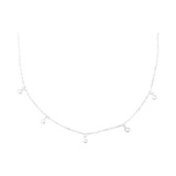 Gargantilha Chocker Colar 45cm Prata 925 Com Pérolas