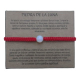 Pulsera Piedra De La Luna Hilo Chino Macramé Con Tarjeta