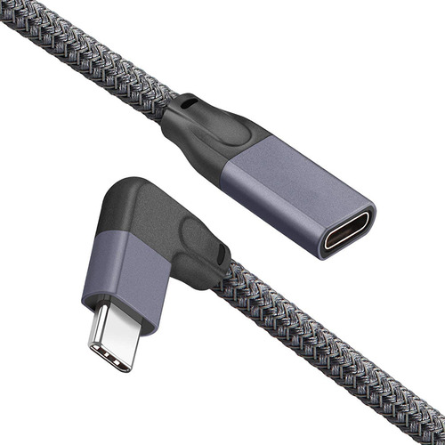 Cable De Extensión Usb C De Ángulo Recto Corto (1.6 Pies), T