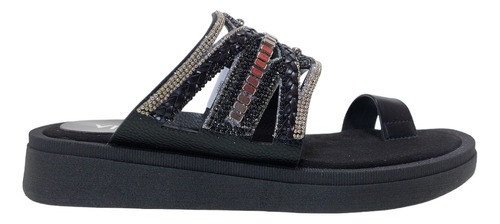 Sandalias Mujer Viamo Bajas Brillos Zuecos Kalu Urbanas Moda