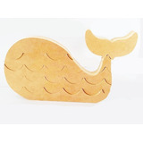 Rompecabezas Juego Puzzle Apilable Ballena Madera Montessori