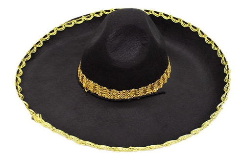 Sombrero Mexicano Negro Mediano X1 Uni