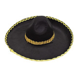 Sombrero Mexicano Negro Mediano X1 Uni