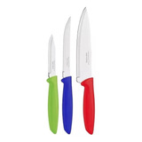 Juego Set 3 Cuchillos Tramontina Plenus Blister Cocina Chef