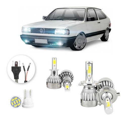 Lampadas Led Volkswagen Gol 1991 A 1995 H4 H3 20000lm