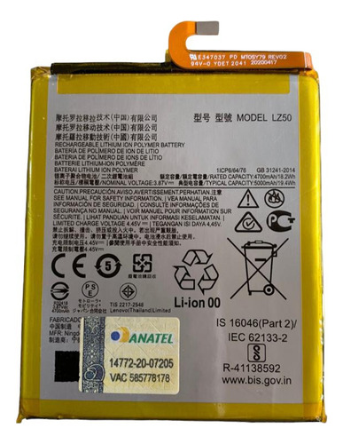 Flex Carga Batteria Lz50 Motorola Moto G100 Nova Original