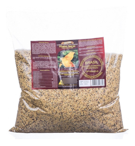 Alimento Vitamina Amarela Com Ovos E Mel - Raposo - 5kg